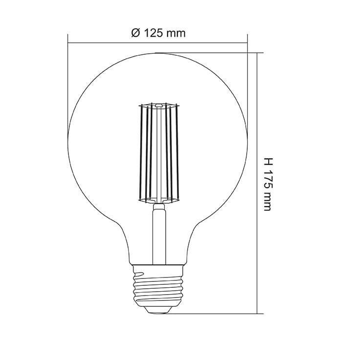 SAL SPHERICAL CLEAR DIMMABLE LG125 - 8W