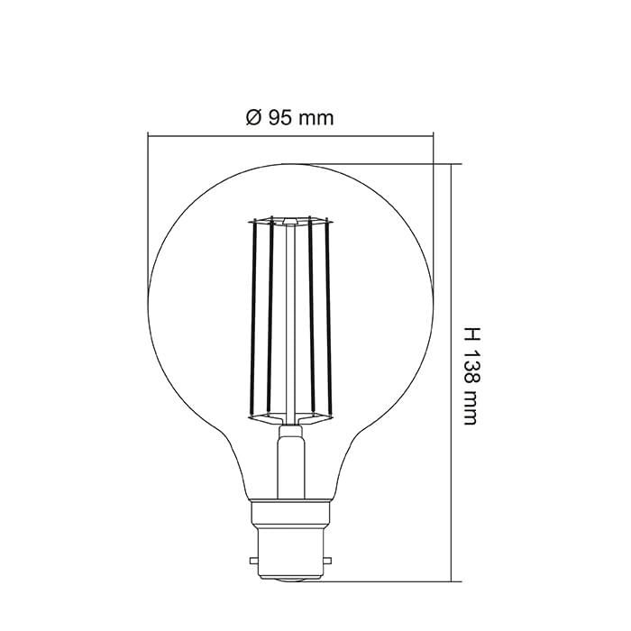 SAL SPHERICAL CLEAR DIMMABLE LG95 - 6W