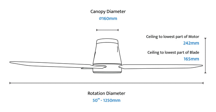 Profile DC Ceiling Fan with light