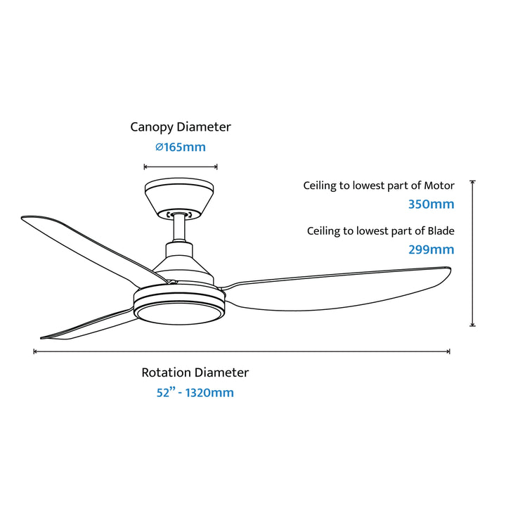 Sora DC Ceiling Fan with Wall Switch and Remote with Light Ceiling Fan