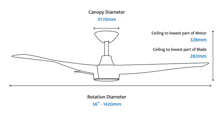 Turaco DC Ceiling Fan with Bamboo Blades