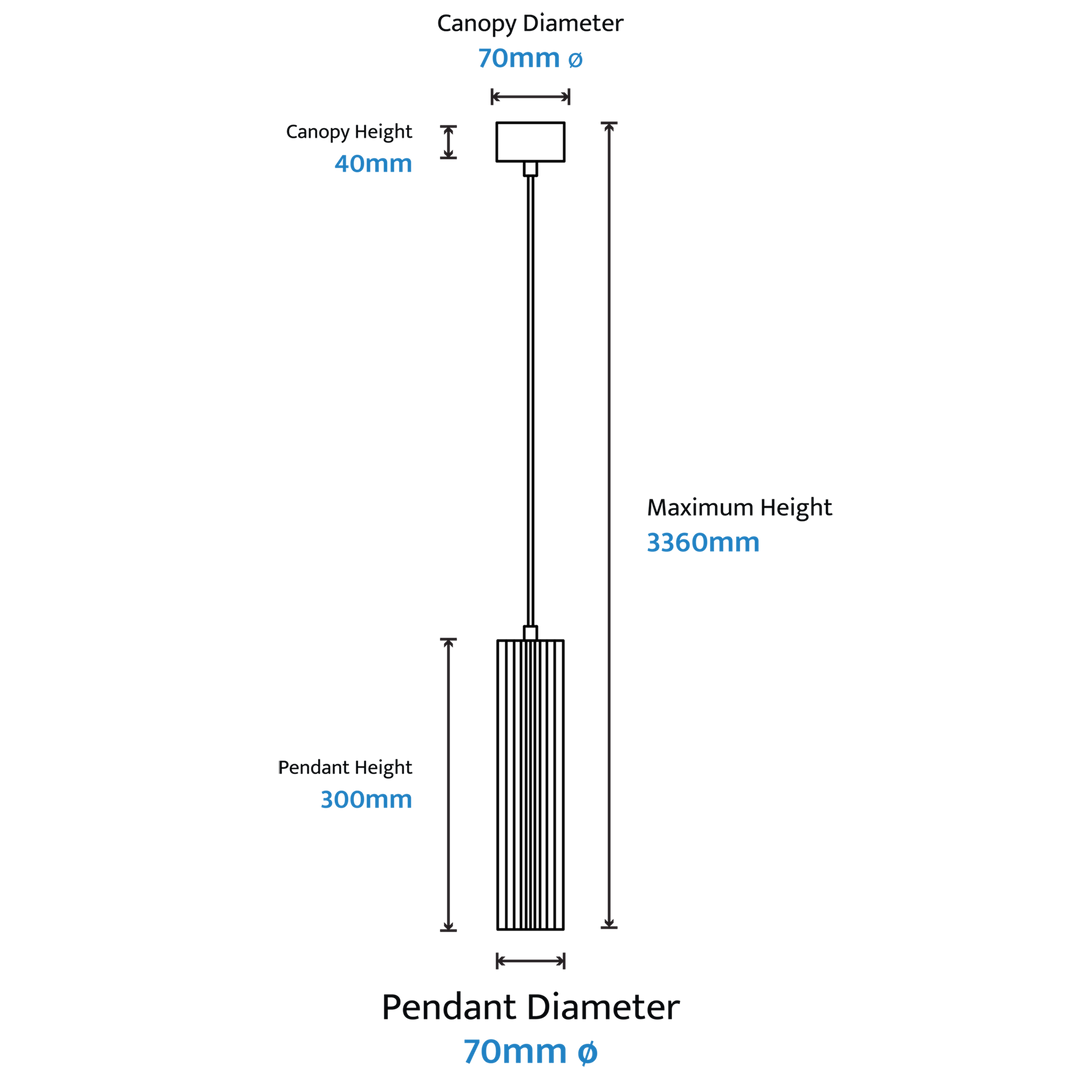 Calibo Canary Fluted 300mm Pendant Light