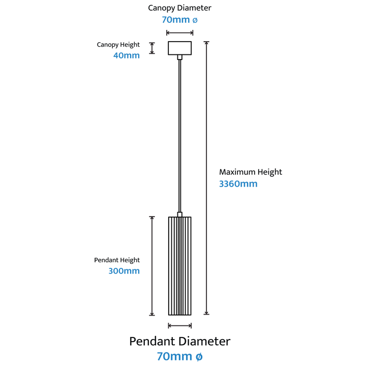 Calibo Canary Fluted 300mm Pendant Light