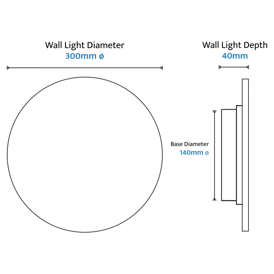 Calibo Orville 200mm/300mm Travertine Stone Eclipse Wall Light - Beige