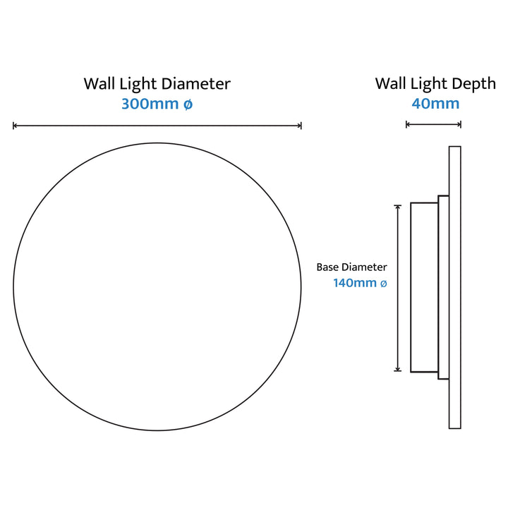 Calibo Orville 200mm/300mm Travertine Stone Eclipse Wall Light - Beige