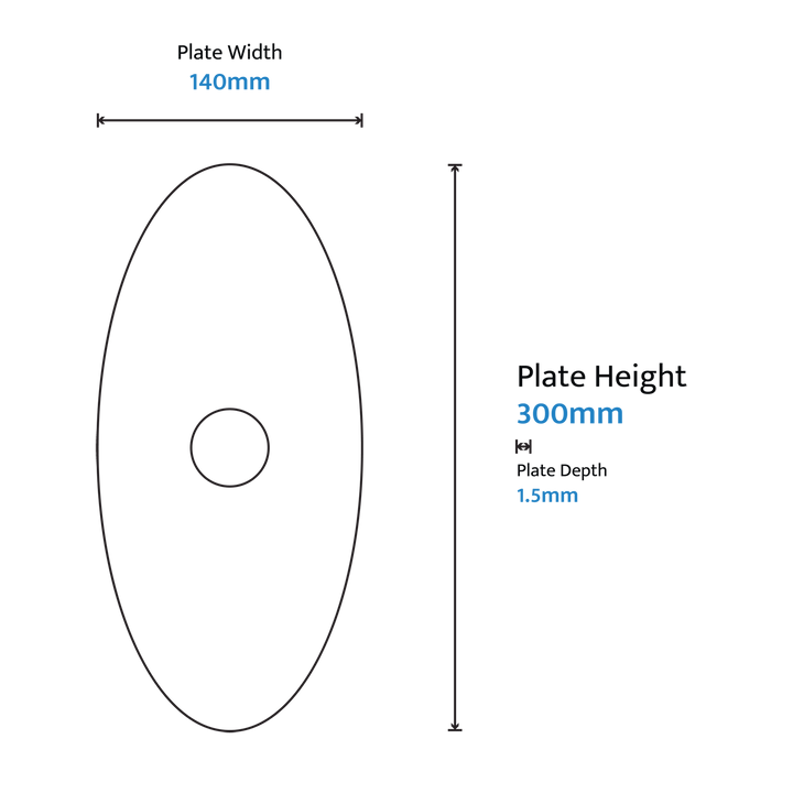 Calibo Crest 300mm Oval Back Plate Only