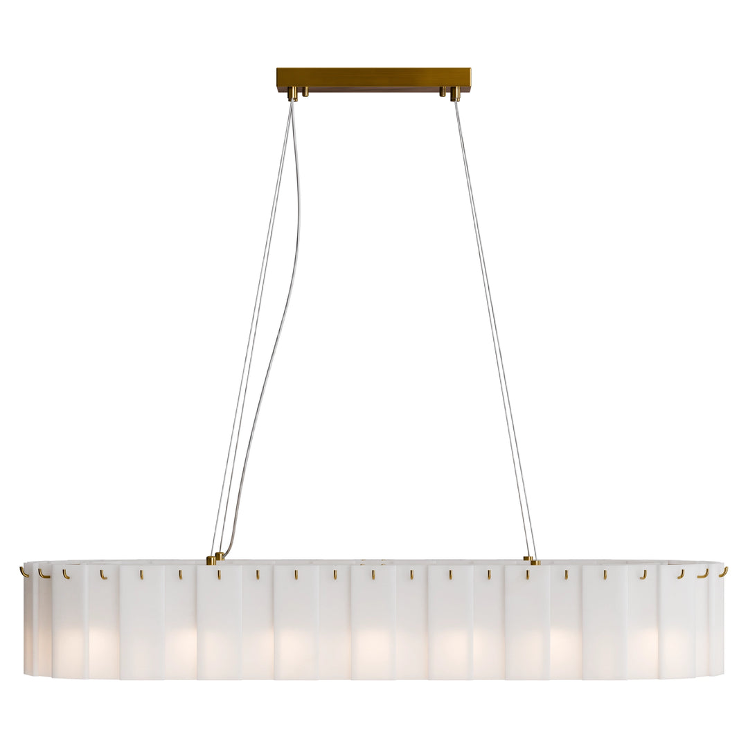 Calibo Mirage 14 Light Alabaster Stone 1000mm Linear Pendant - Brass Pendant