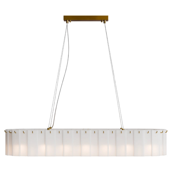 Calibo Mirage 14 Light Alabaster Stone 1000mm Linear Pendant - Brass Pendant