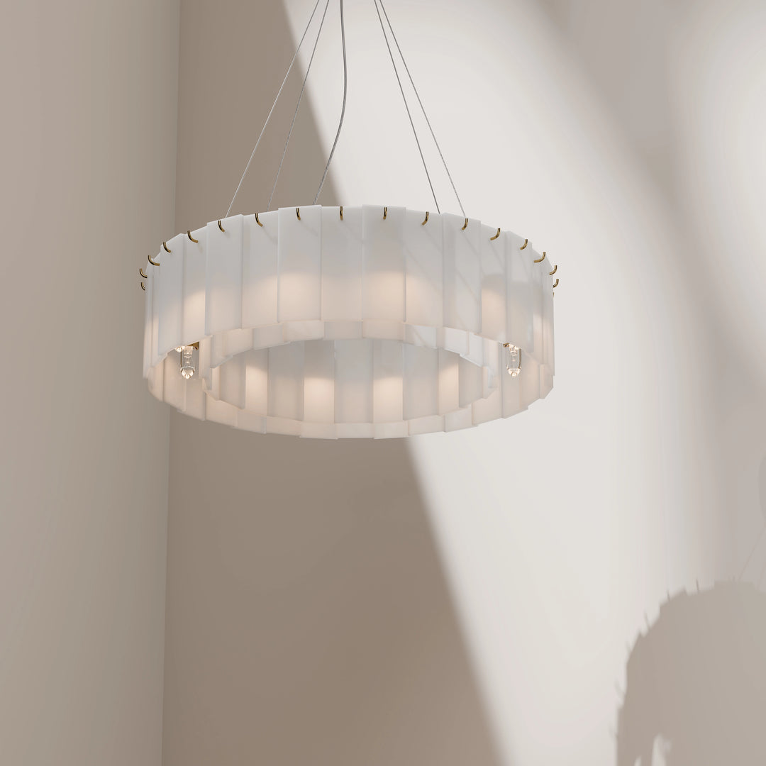 Calibo Mirage 12 Light Alabaster Stone 600mm Round Pendant Pendant