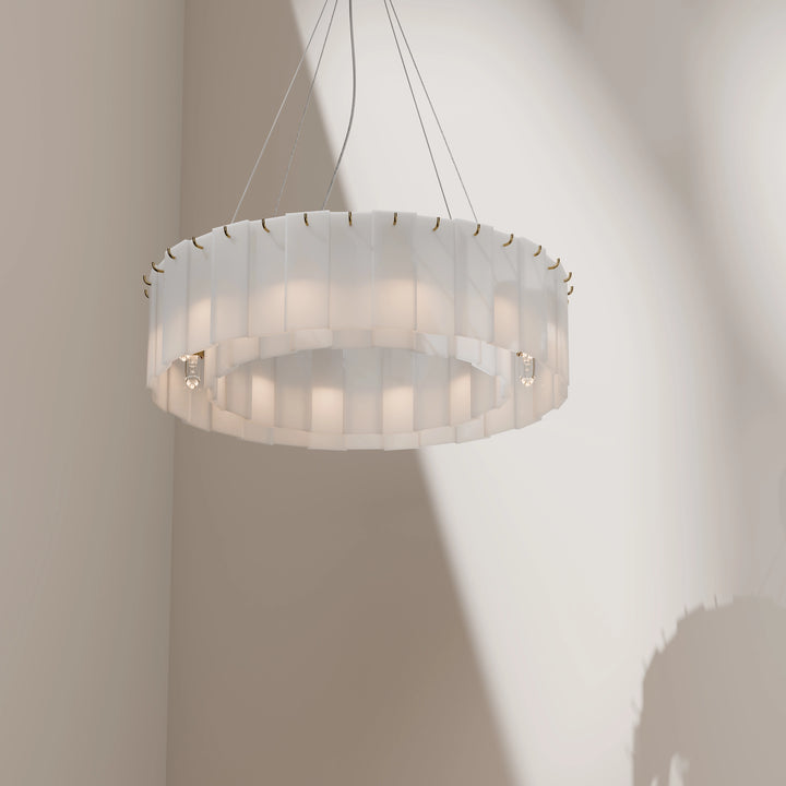 Calibo Mirage 12 Light Alabaster Stone 600mm Round Pendant Pendant
