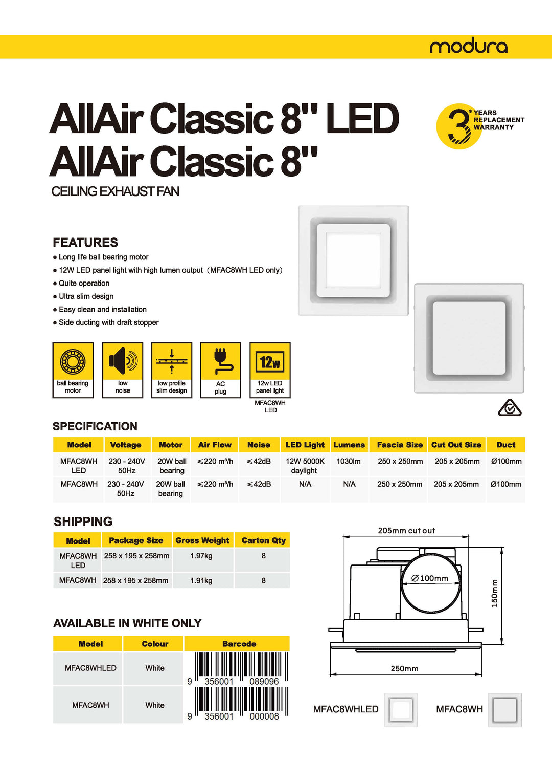 AllAir Classic 8” /AllAir Classic 8”LED