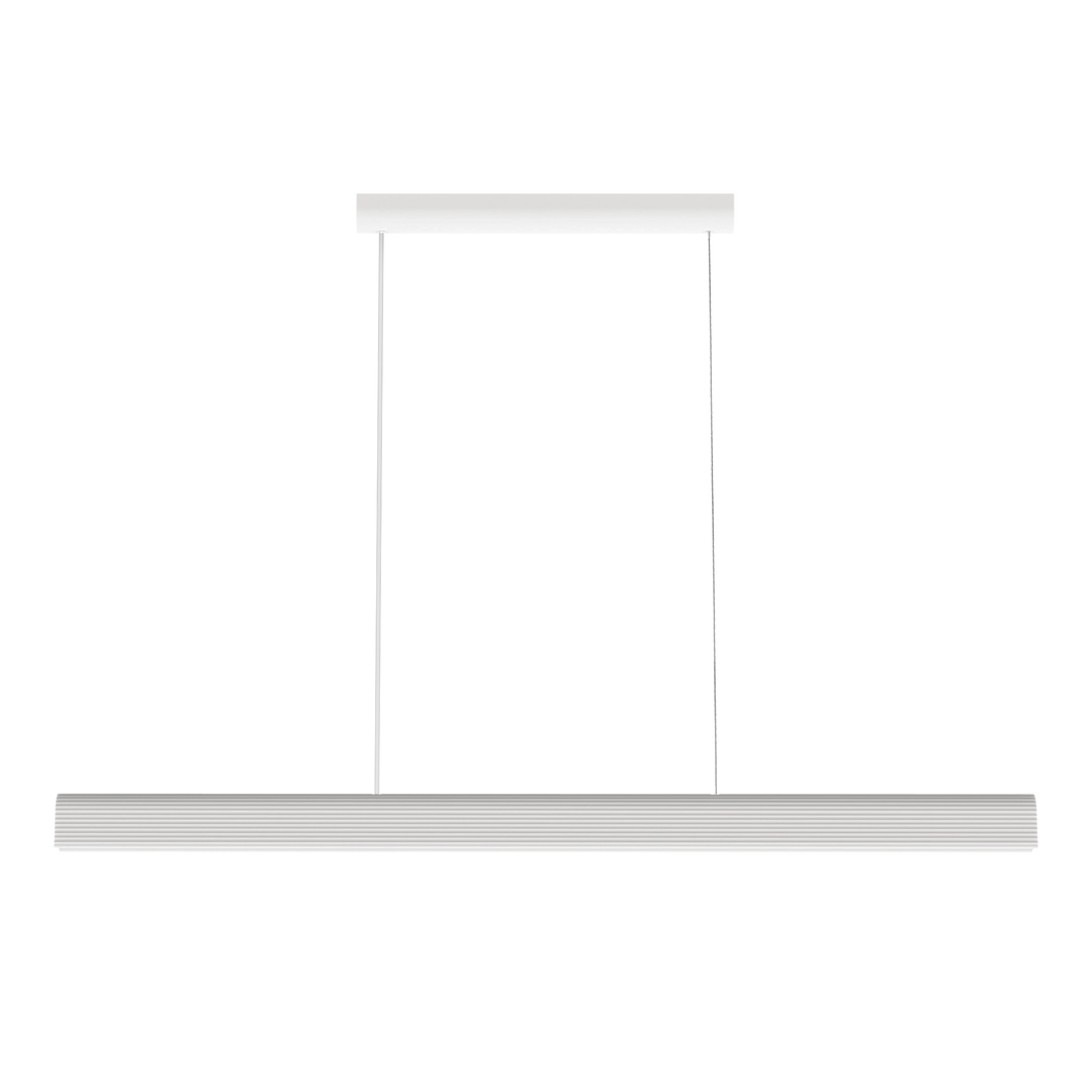 Calibo Munia Sculptural Ribbed LED Linear Pendant with Paintable Gypsum Surface - White