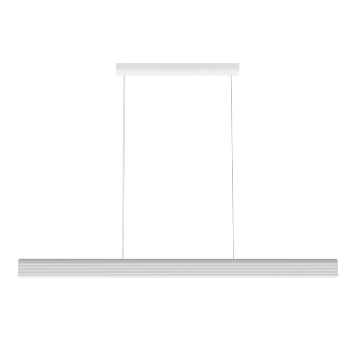 Calibo Munia Sculptural Ribbed LED Linear Pendant with Paintable Gypsum Surface - White