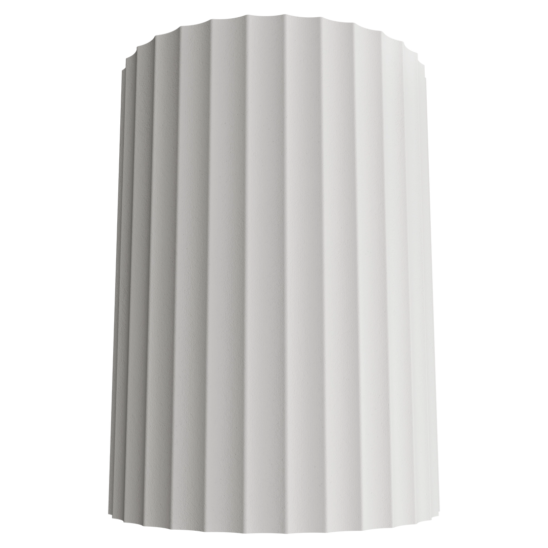 Calibo Munia Sculptural Fluted Up/Down Wall Light with Paintable Gypsum Surface - White