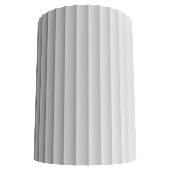 Calibo Munia Sculptural Fluted Up/Down Wall Light with Paintable Gypsum Surface - White