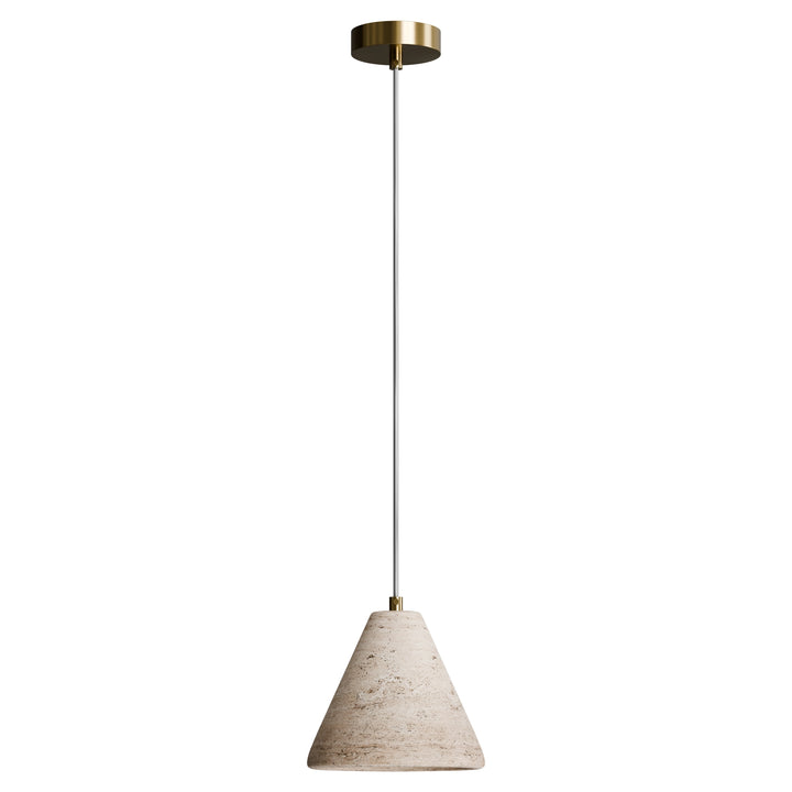 Calibo Orville Modern Travertine Stone Cone Pendant Pendant