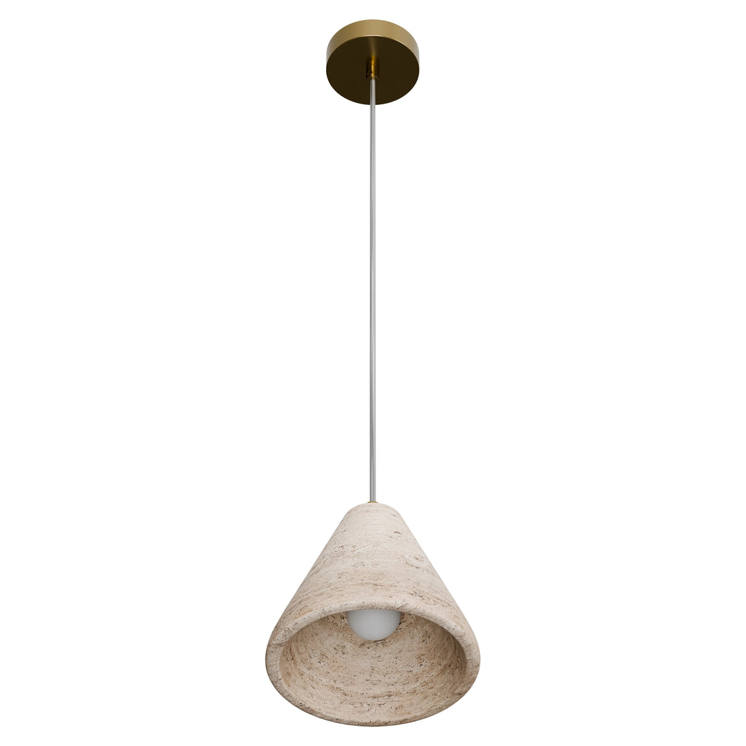 Calibo Orville Modern Travertine Stone Cone Pendant Pendant
