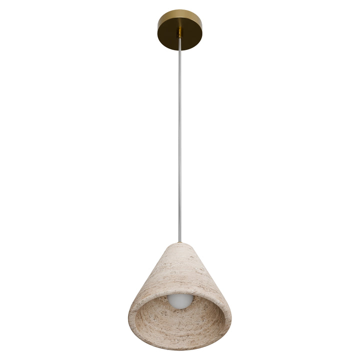 Calibo Orville Modern Travertine Stone Cone Pendant Pendant