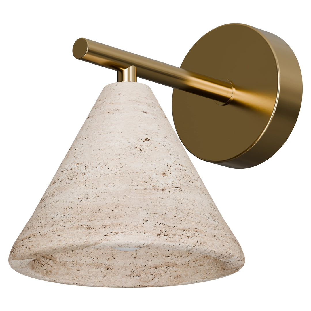 Calibo Orville Modern Travertine Stone Cone Wall Light - Natural WALL LIGHT