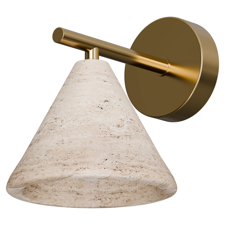 Calibo Orville Modern Travertine Stone Cone Wall Light - Natural WALL LIGHT