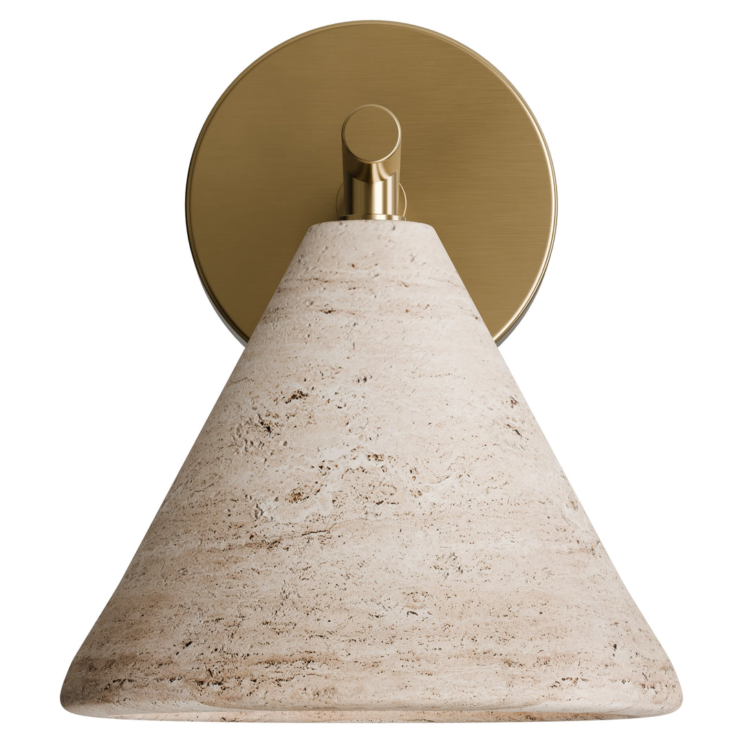 Calibo Orville Modern Travertine Stone Cone Wall Light - Natural WALL LIGHT