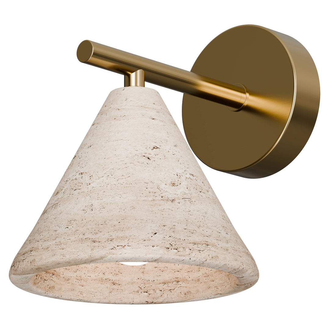 Calibo Orville Modern Travertine Stone Cone Wall Light - Natural WALL LIGHT