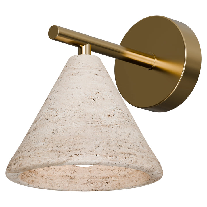 Calibo Orville Modern Travertine Stone Cone Wall Light - Natural WALL LIGHT