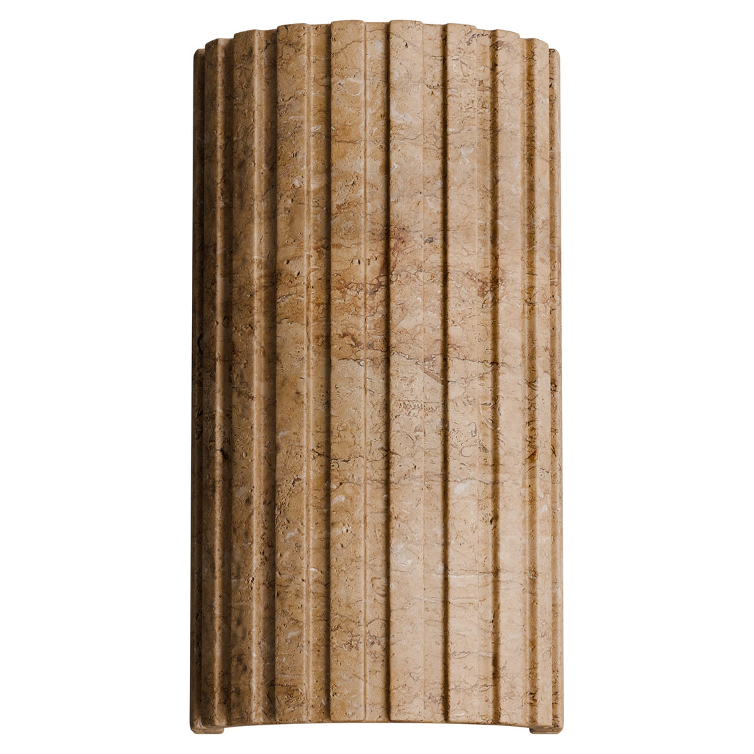Calibo Orville Travertine Reeded Up/Down LED Wall Light - Natural WALL LIGHT