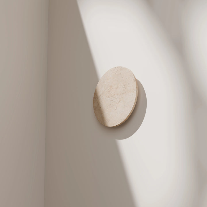 Calibo Orville 200mm/300mm Travertine Stone Eclipse Wall Light - Beige