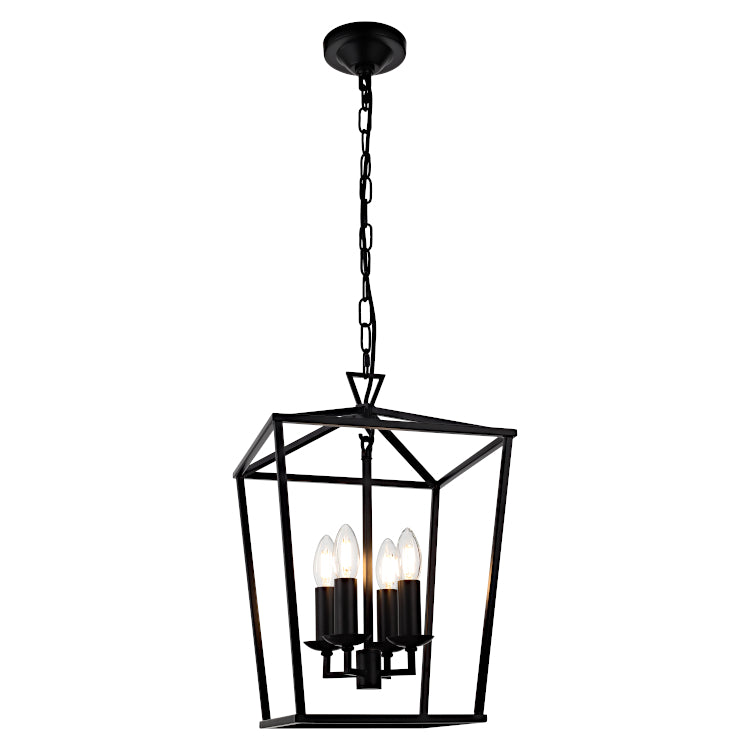 Perigan 4lt Pendant Black Chandelier