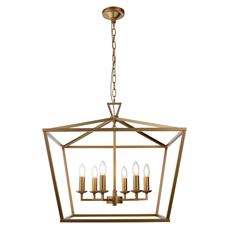 Perigan 6lt Pendant Matt Gold Chandelier