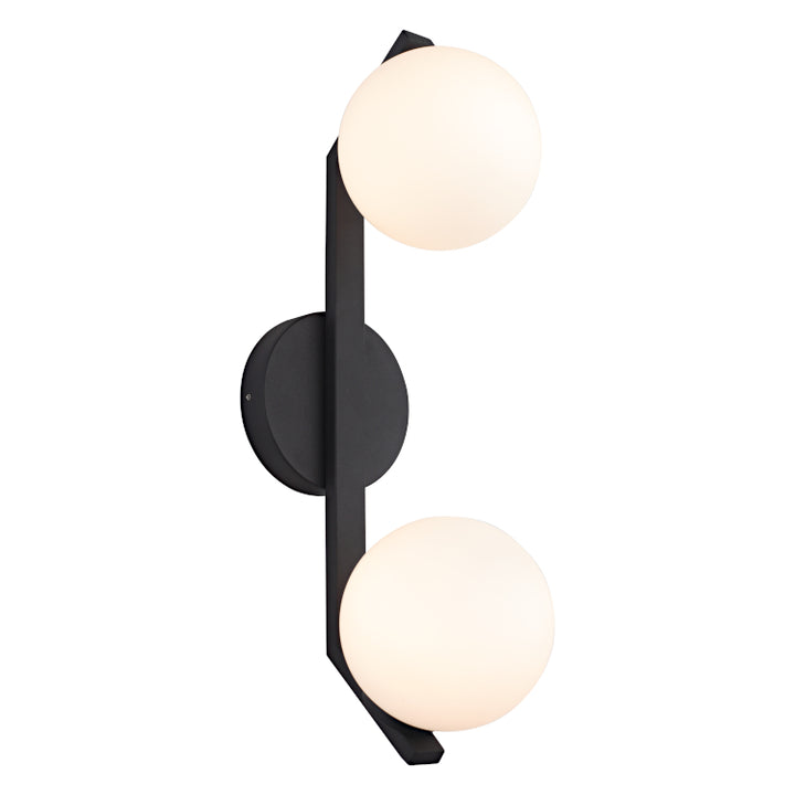 Rayna IP Rated 2lt Wall Light Black WALL LIGHT