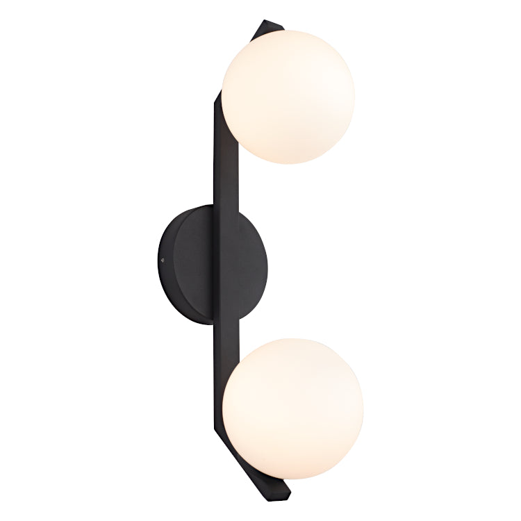 Rayna IP Rated 2lt Wall Light Black WALL LIGHT