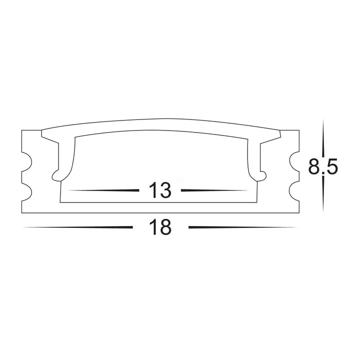 HV9693-1707- White Shallow Square Aluminium Profile