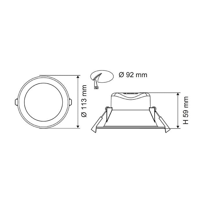 WAVE flickerGUARD S9065TC FG - 8W Downlight