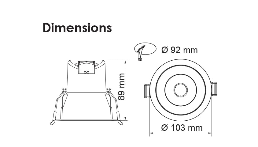 COOLUM PLUS rippleSHIELD S9068TW35/RS - 9W Downlight