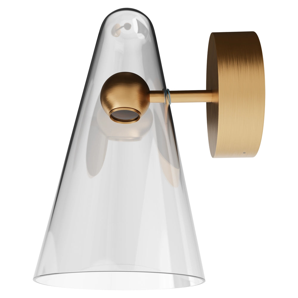 Calibo Skua Artisan Glass Tricolour LED Wall Light Brushed Brass WALL LIGHT